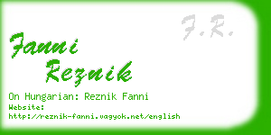 fanni reznik business card